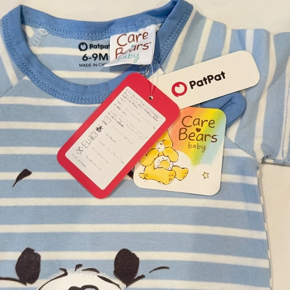 Care Bears Baby Grumpy Bear Blue Striped One Piece Romper 6-9 / 9-12 months